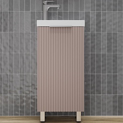 Style Line Тумба с раковиной Соло 40 санд пудровый – фотография-1